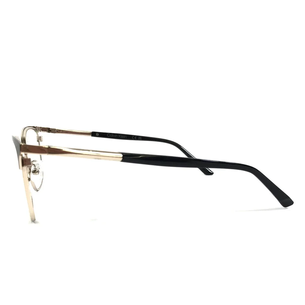 Calvin Klein Eyeglasses Frames CK25105 001 Black Gold Cat Eye Full Rim 52-18-145